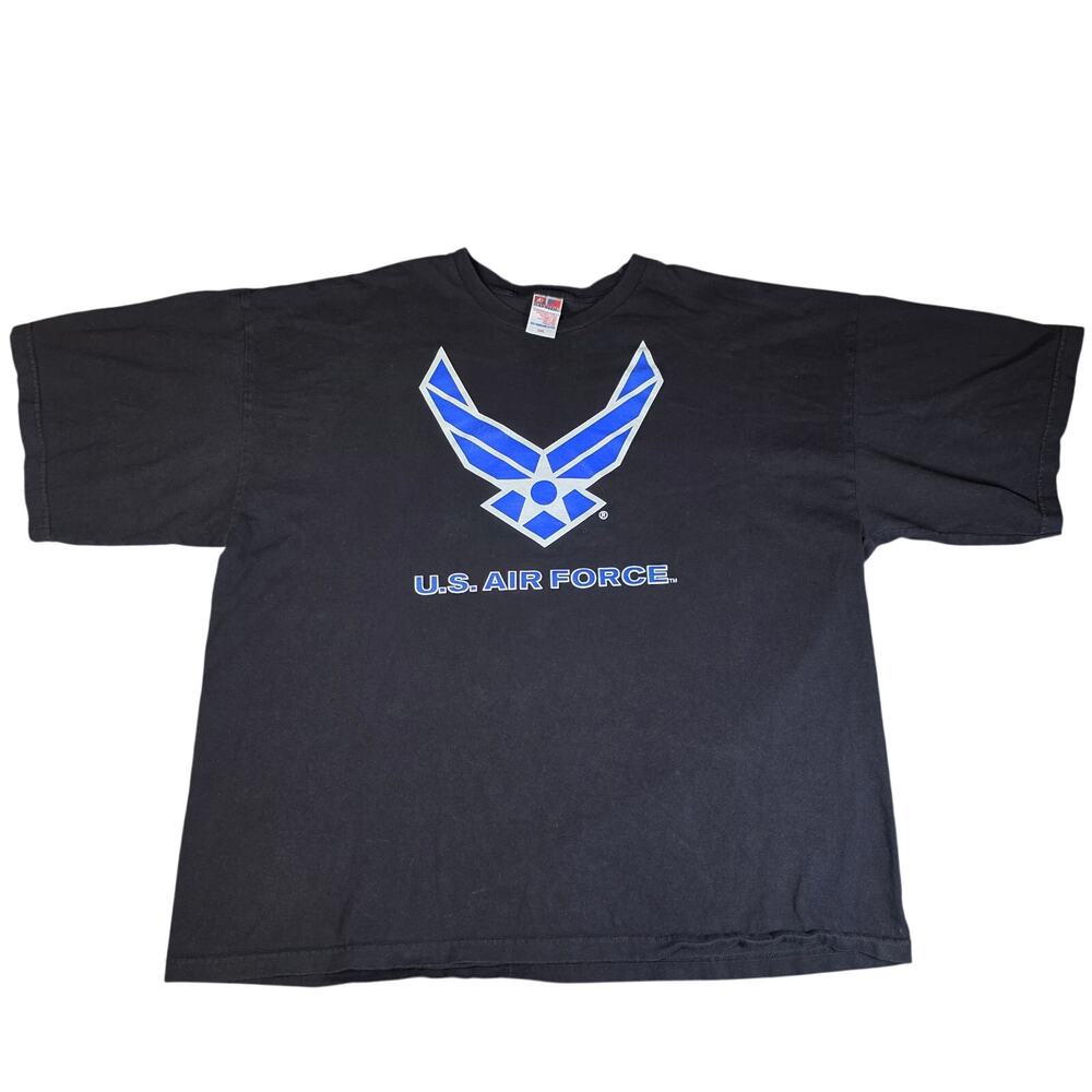 Vintage Men's Bayside U.S. Air Force Logo T-Shirt 3XL Black Made in USA USAF Tee